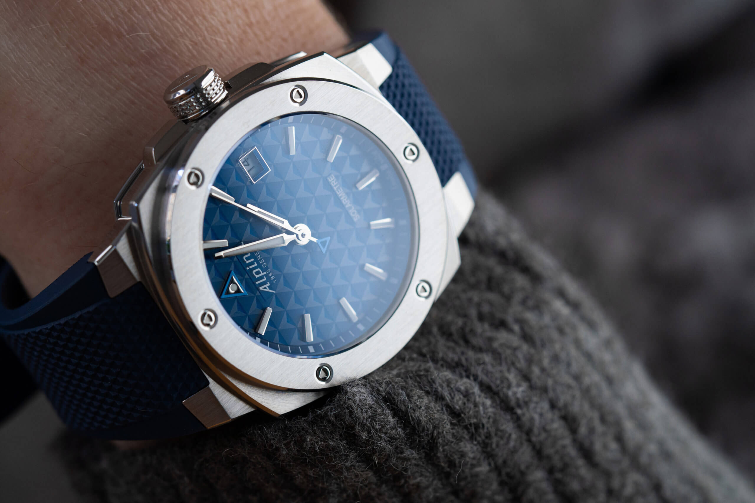 The Swiss-made Alpina Alpiner Extreme solar-powered watch.