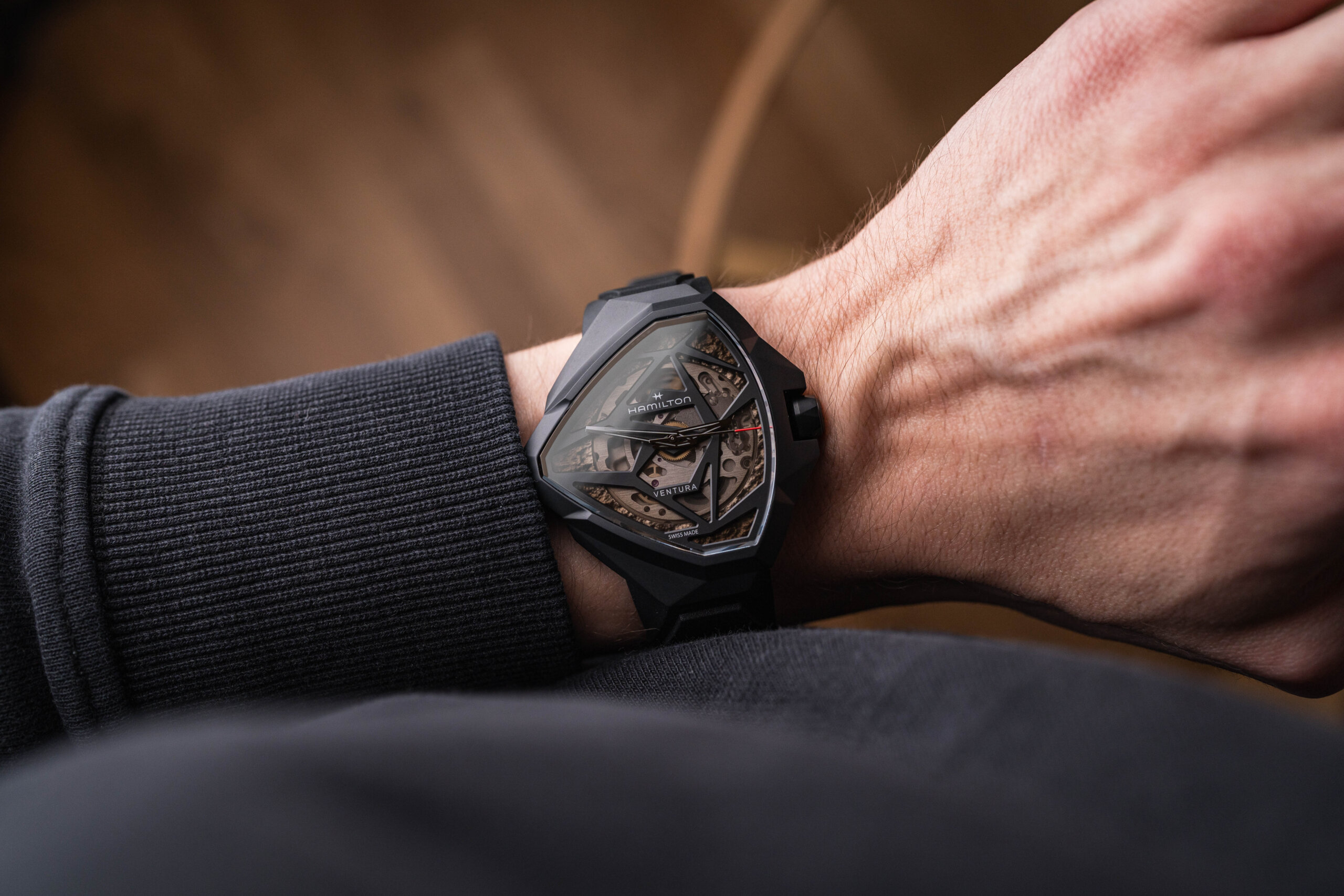You can't help but notice these triangular watches.
