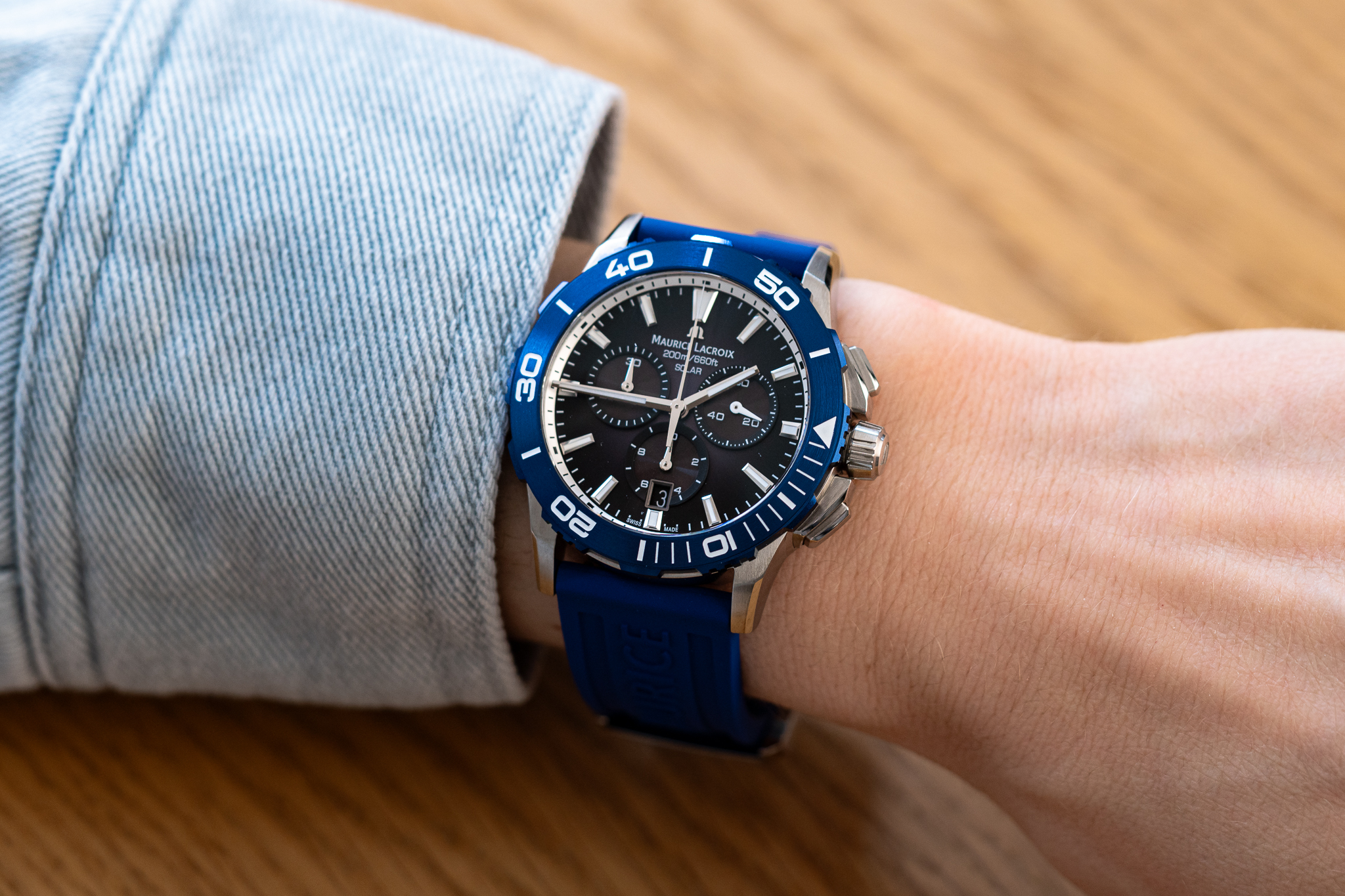Stylish Maurice Lacroix Pontos solar-powered chronographs.